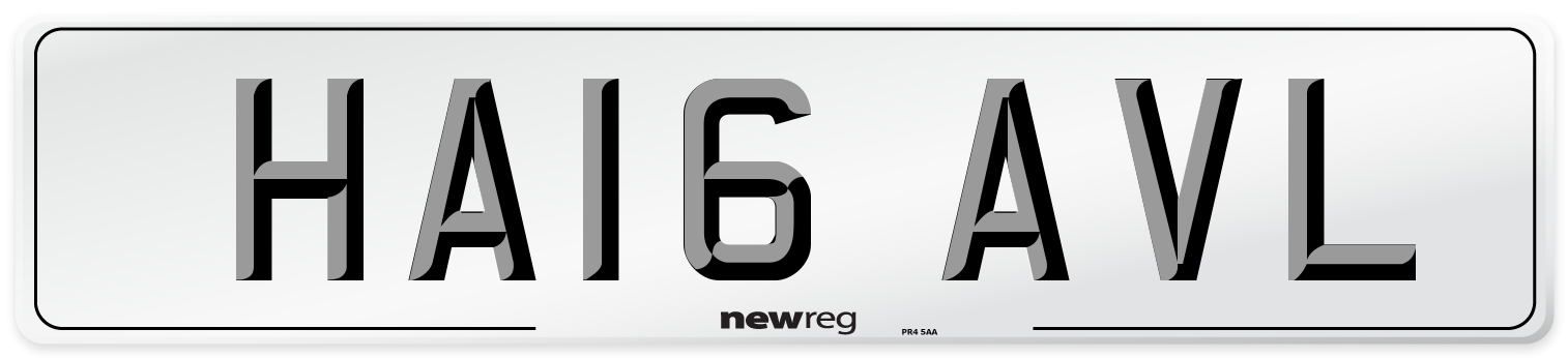 HA16 AVL Number Plate from New Reg